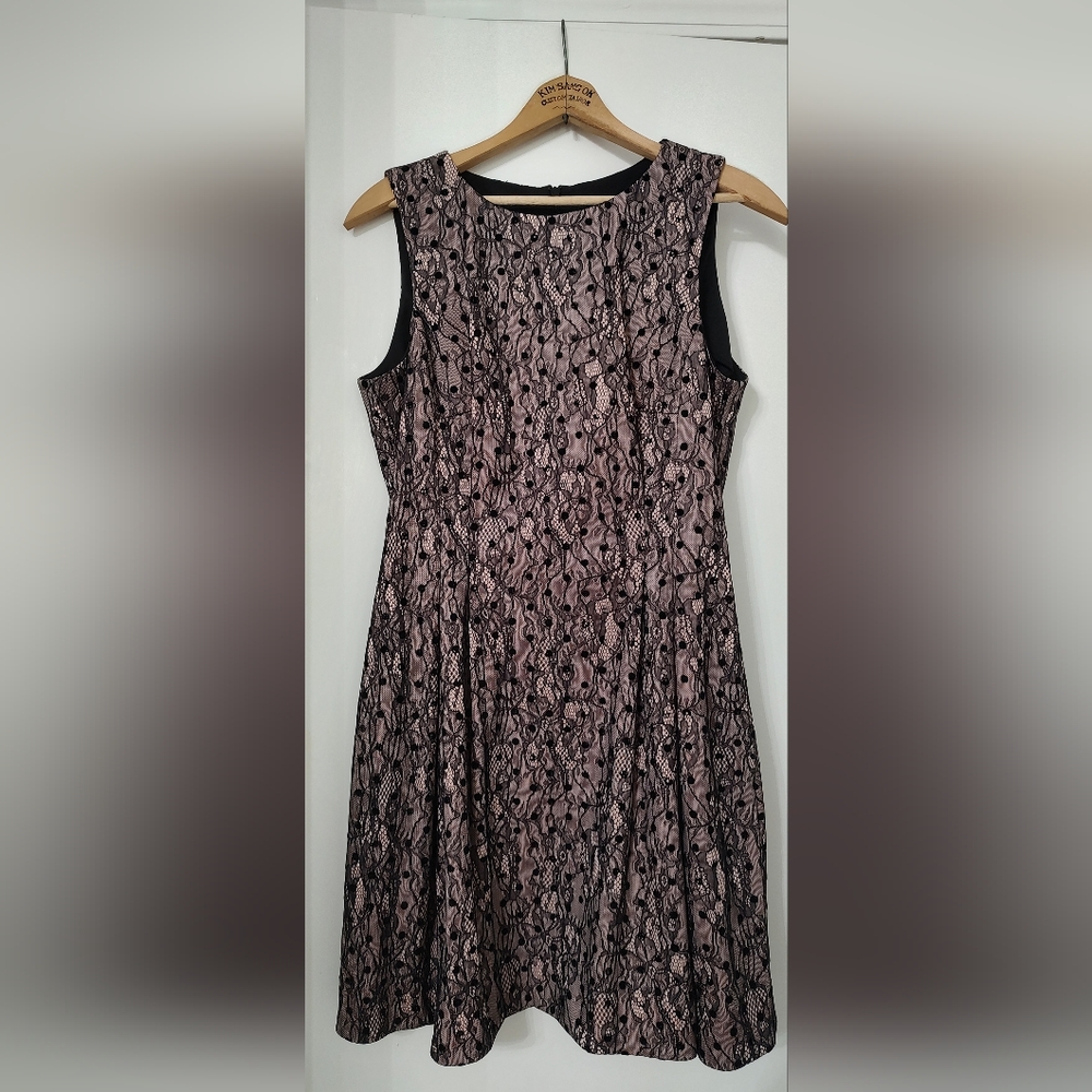 Jason Wu Blush With Black Lace Overlay Dress